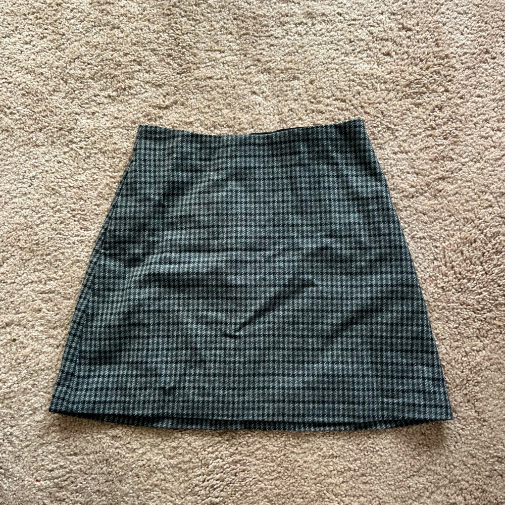 Wilfred Black and Gray A-Line Mini Skirt